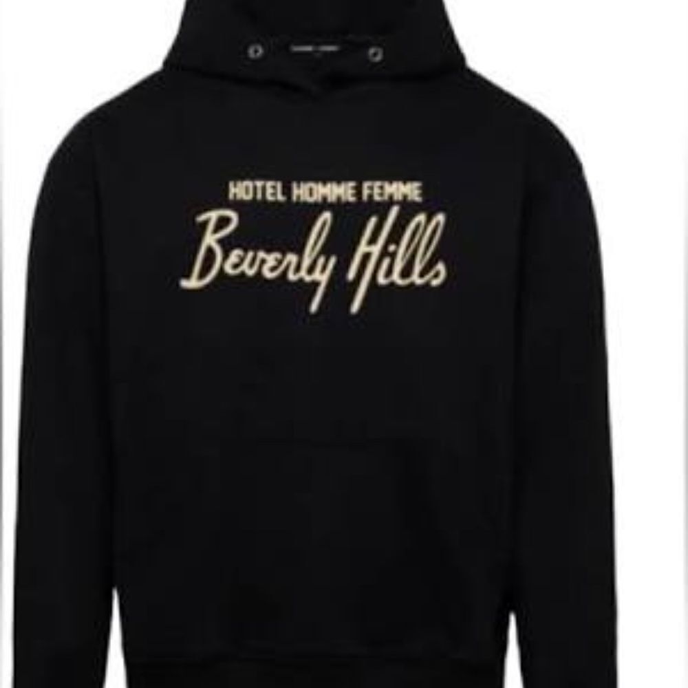 NWOT Men's Hotel Homme Femme Black White Graphic Hoodie Size S